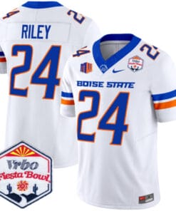 Alternative view of Dylan Riley Jersey #24 Boise State Broncos 2025 Fiesta Bowl Patch Vapor Stitched Football