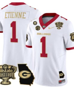 Alternative view of Trevor Etienne Jersey #1 Georgia Bulldogs 2025 Sugar Bowl Patch Vapor Stitched Football