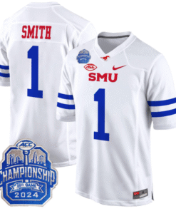Alternative view of Brashard Smith Jersey #1 SMU Mustangs 2024 ACC Championship Patch Stitched Football