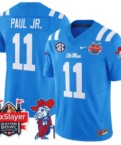 Chris Paul Jr Jersey #11 Ole Miss Rebels 2025 Gator Bowl Patch 2024 Stitched Football 11 C1FZ8I1