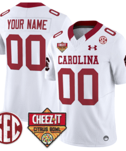 Alternative view of Custom South Carolina Gamecocks Jersey Cheez-It Citrus Bowl Patch Stitched Football