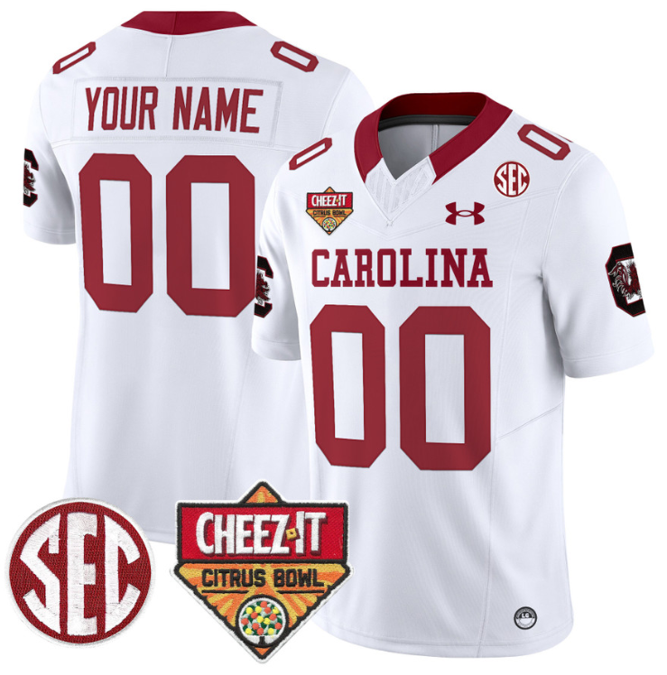 Custom South Carolina Gamecocks Jersey Cheez-It Citrus Bowl Patch Stitched Football 2 Custom South Carolina Gamecocks Jersey Cheez-It Citrus Bowl Patch Stitched Football - Image 2