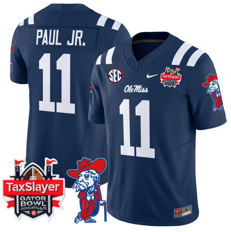 Chris Paul Jr Jersey #11 Ole Miss Rebels 2025 Gator Bowl Patch 2024 Stitched Football 6 Chris Paul Jr Jersey #11 Ole Miss Rebels 2025 Gator Bowl Patch 2024 Stitched Football - Image 6