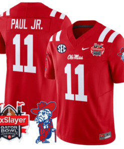 Chris Paul Jr Jersey #11 Ole Miss Rebels 2025 Gator Bowl Patch 2024 Stitched Football 9 CT3E1S9