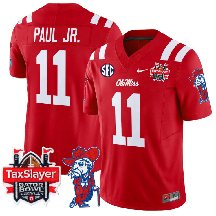 Chris Paul Jr Jersey #11 Ole Miss Rebels 2025 Gator Bowl Patch 2024 Stitched Football 3 Chris Paul Jr Jersey #11 Ole Miss Rebels 2025 Gator Bowl Patch 2024 Stitched Football - Image 3