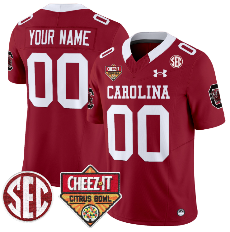 Custom South Carolina Gamecocks Jersey Cheez-It Citrus Bowl Patch Stitched Football 3 Custom South Carolina Gamecocks Jersey Cheez-It Citrus Bowl Patch Stitched Football - Image 3