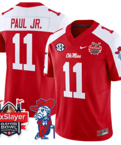 Chris Paul Jr Jersey #11 Ole Miss Rebels 2025 Gator Bowl Patch 2024 Stitched Football 10 CVDYYA3