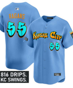 Cole Ragans Jersey #55 Kansas City Royals Graffiti Crown Drop Stitched Baseball 9 Cole Ragans Jersey 55 Kansas City Royals Graffiti Crown Drop Stitched Blue