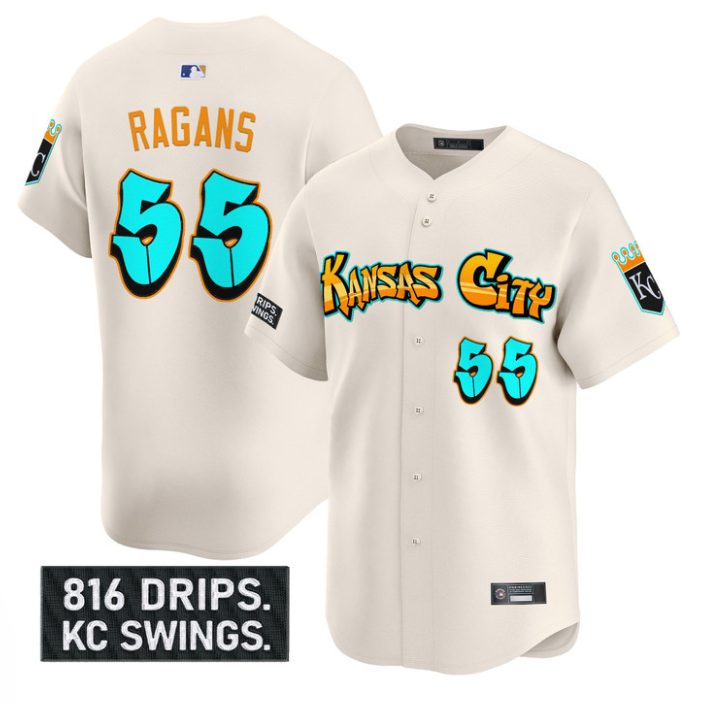 Cole Ragans Jersey #55 Kansas City Royals Graffiti Crown Drop Stitched Baseball 4 Cole Ragans Jersey #55 Kansas City Royals Graffiti Crown Drop Stitched Baseball - Image 4