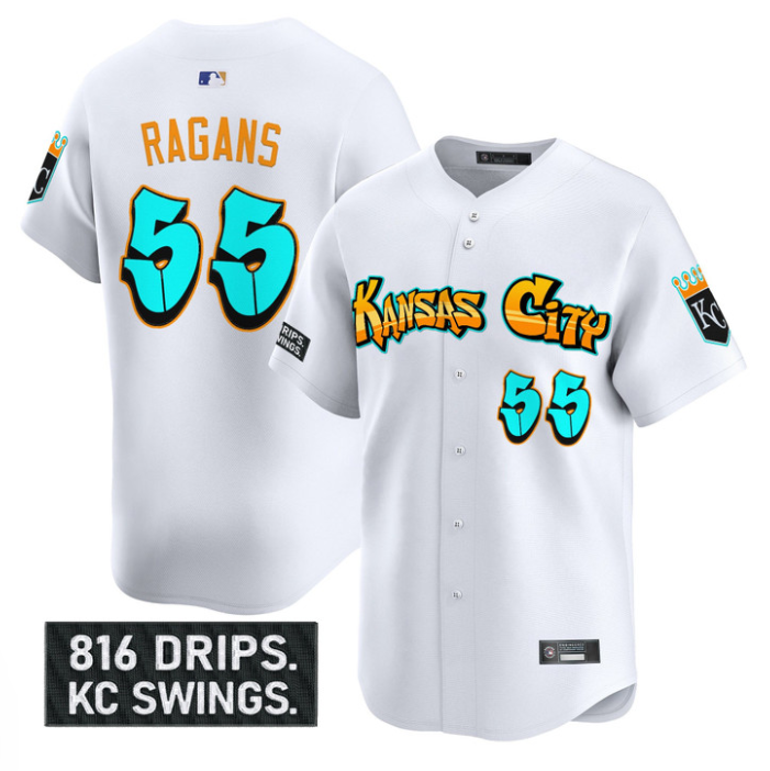 Cole Ragans Jersey #55 Kansas City Royals Graffiti Crown Drop Stitched Baseball 2 Cole Ragans Jersey #55 Kansas City Royals Graffiti Crown Drop Stitched Baseball - Image 2