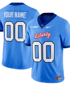 Custom Liberty Flames Jersey Name, Number Football Stitched Light Blue