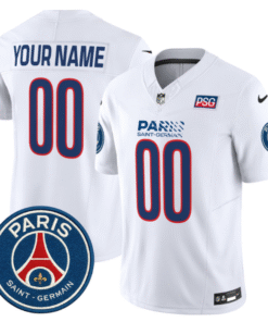 Custom Paris Saint Germain 2025 Jersey Name Number Football Stitched White