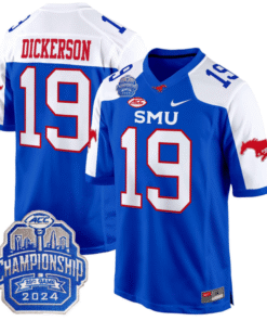 Eric Dickerson Jersey #19 SMU Mustangs 2024 ACC Championship Patch Stitched Football 12 E1WI0B4