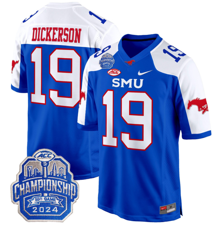 Eric Dickerson Jersey #19 SMU Mustangs 2024 ACC Championship Patch Stitched Football 6 Eric Dickerson Jersey #19 SMU Mustangs 2024 ACC Championship Patch Stitched Football - Image 6