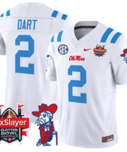 Jaxson Dart Jersey #2 Ole Miss Rebels 2025 Gator Bowl Patch 2024 Stitched Football