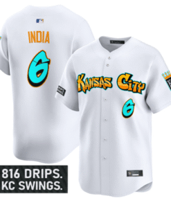 Alternative view of Jonathan India Jersey #6 Kansas City Royals Graffiti Crown Drop Stitched Baseball