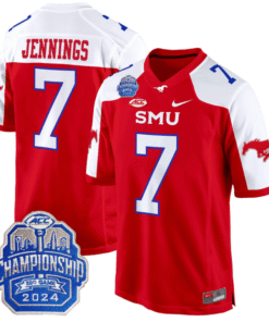 Kevin Jennings Jersey #7 SMU Mustangs 2024 ACC Championship Patch Stitched Football 10 K7V4D8E