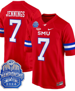 Kevin Jennings Jersey #7 SMU Mustangs 2024 ACC Championship Patch Stitched Football 9 KDLQS18