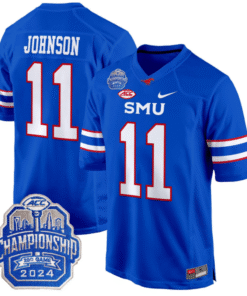 LJ Johnson Jr Jersey #11 SMU Mustangs 2024 ACC Championship Patch Stitched Football 11 L7OOT96