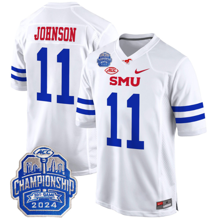 LJ Johnson Jr Jersey #11 SMU Mustangs 2024 ACC Championship Patch Stitched Football 2 LJ Johnson Jr Jersey #11 SMU Mustangs 2024 ACC Championship Patch Stitched Football - Image 2