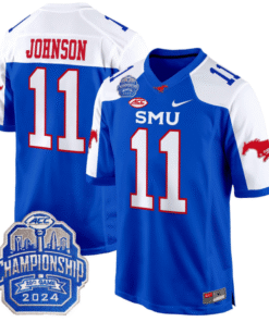 LJ Johnson Jr Jersey #11 SMU Mustangs 2024 ACC Championship Patch Stitched Football 12 LSQ59O4