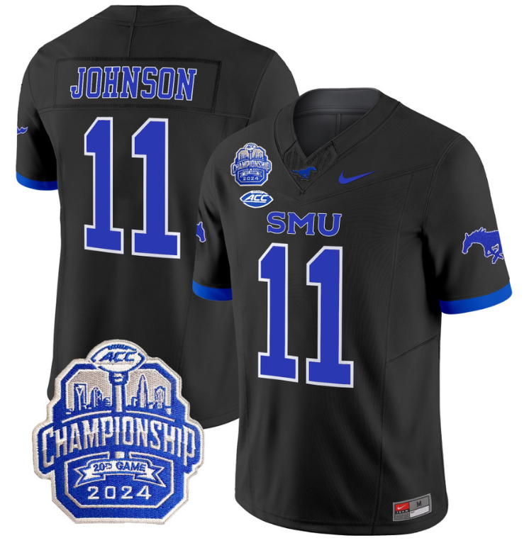 LJ Johnson Jr Jersey #11 SMU Mustangs 2024 ACC Championship Patch Stitched Football 7 LJ Johnson Jr Jersey #11 SMU Mustangs 2024 ACC Championship Patch Stitched Football - Image 7