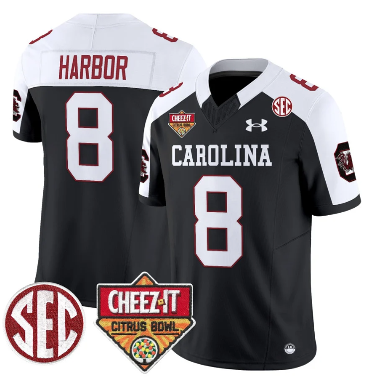 Nyck Harbor Jersey #8 South Carolina Cheez-It Citrus Bowl Patch Stitched Football 1 Nyck Harbor Jersey #8 South Carolina Cheez-It Citrus Bowl Patch Stitched Football