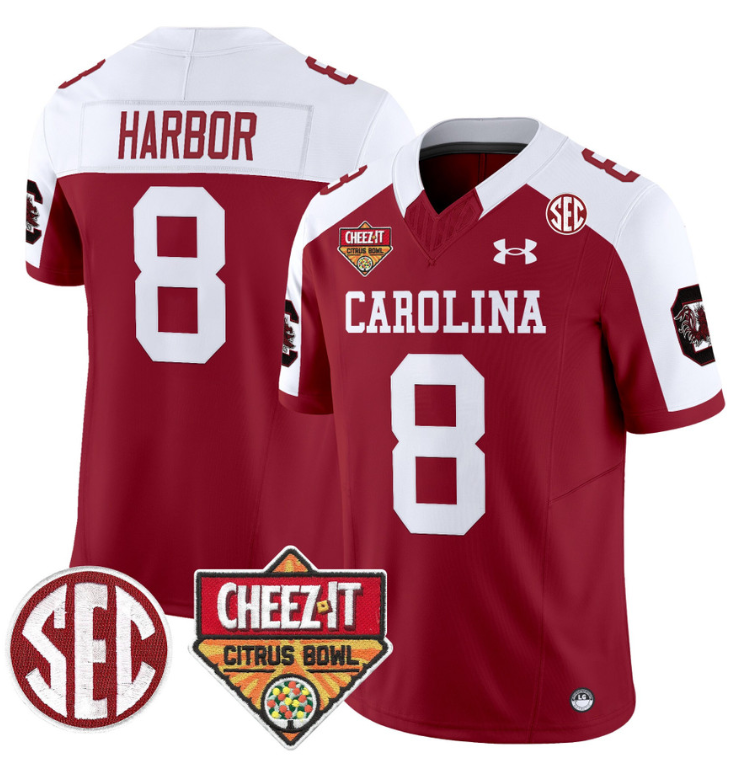 Nyck Harbor Jersey #8 South Carolina Cheez-It Citrus Bowl Patch Stitched Football 3 Nyck Harbor Jersey #8 South Carolina Cheez-It Citrus Bowl Patch Stitched Football - Image 3