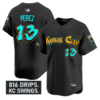 Salvador Perez Jersey #13 Kansas City Royals Graffiti Crown Drop Stitched Baseball 11 Salvador Perez Jersey #13 Kansas City Royals Graffiti Crown Drop Stitched Baseball