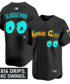 Sluggerrr Jersey #00 Kansas City Royals Graffiti Crown Drop Stitched Baseball