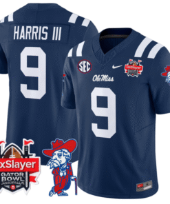 Tre Harris Jersey #9 Ole Miss Rebels 2025 Gator Bowl Patch 2024 Stitched Football 12 T2NQ95C