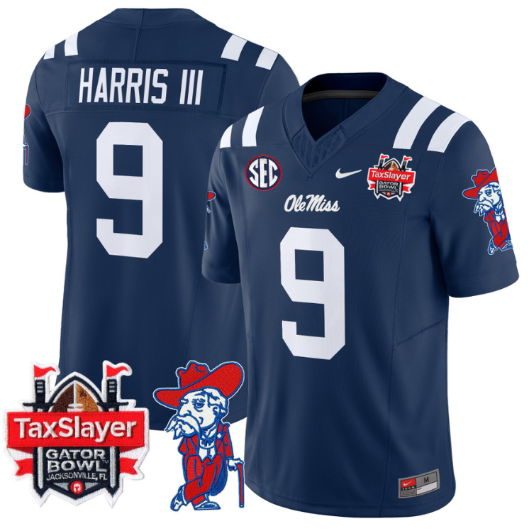 Tre Harris Jersey #9 Ole Miss Rebels 2025 Gator Bowl Patch 2024 Stitched Football 6 Tre Harris Jersey #9 Ole Miss Rebels 2025 Gator Bowl Patch 2024 Stitched Football - Image 6