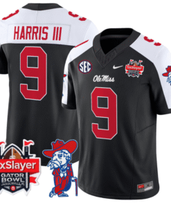 Tre Harris Jersey #9 Ole Miss Rebels 2025 Gator Bowl Patch 2024 Stitched Football 13 T6I8U5J