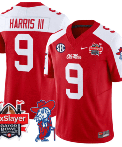 Tre Harris Jersey #9 Ole Miss Rebels 2025 Gator Bowl Patch 2024 Stitched Football 10 TKLM0RV