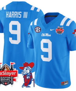 Tre Harris Jersey #9 Ole Miss Rebels 2025 Gator Bowl Patch 2024 Stitched Football 11 TYGKCO9