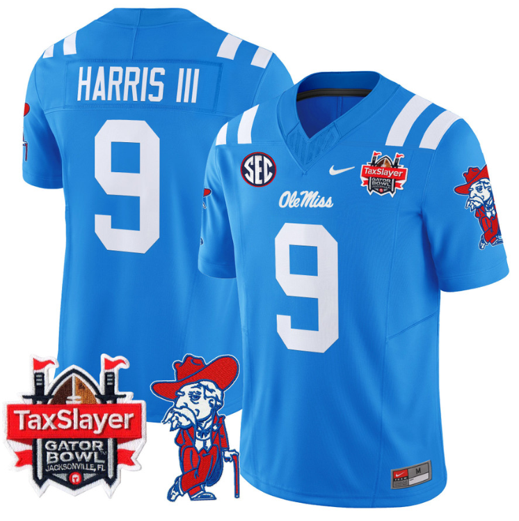 Tre Harris Jersey #9 Ole Miss Rebels 2025 Gator Bowl Patch 2024 Stitched Football 5 Tre Harris Jersey #9 Ole Miss Rebels 2025 Gator Bowl Patch 2024 Stitched Football - Image 5