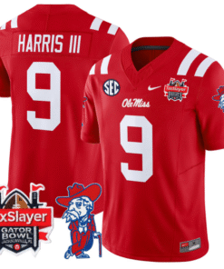 Tre Harris Jersey #9 Ole Miss Rebels 2025 Gator Bowl Patch 2024 Stitched Football 9 TZH5XD5