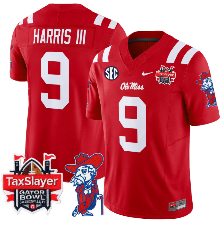 Tre Harris Jersey #9 Ole Miss Rebels 2025 Gator Bowl Patch 2024 Stitched Football 3 Tre Harris Jersey #9 Ole Miss Rebels 2025 Gator Bowl Patch 2024 Stitched Football - Image 3
