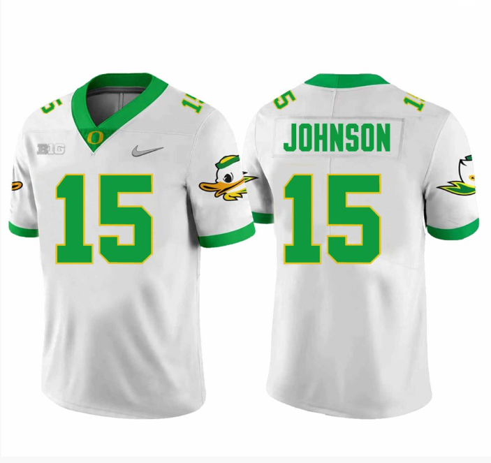Tez Johnson Jersey #15 Oregon Ducks All Stitched Football 2 Tez Johnson Jersey #15 Oregon Ducks All Stitched Football - Image 2