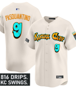 Vinnie Pasquantino Jersey #9 Kansas City Royals Graffiti Crown Drop Stitched Baseball 8 Vinnie Pasquantino Jersey 9 Kansas City Royals Graffiti Crown Drop Cream
