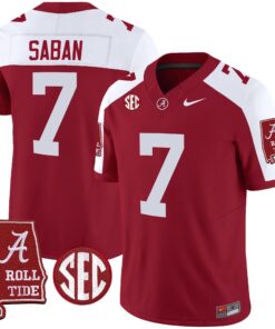 Alternative view of Nick Saban Alabama Crimson Tide #7 Champions Vapor Limited Jersey - All Stitched