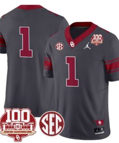 Oklahoma Sooners 100th Anniversary Patch Vapor Limited Jersey - All Stitched 47 1725613252180311b3d0