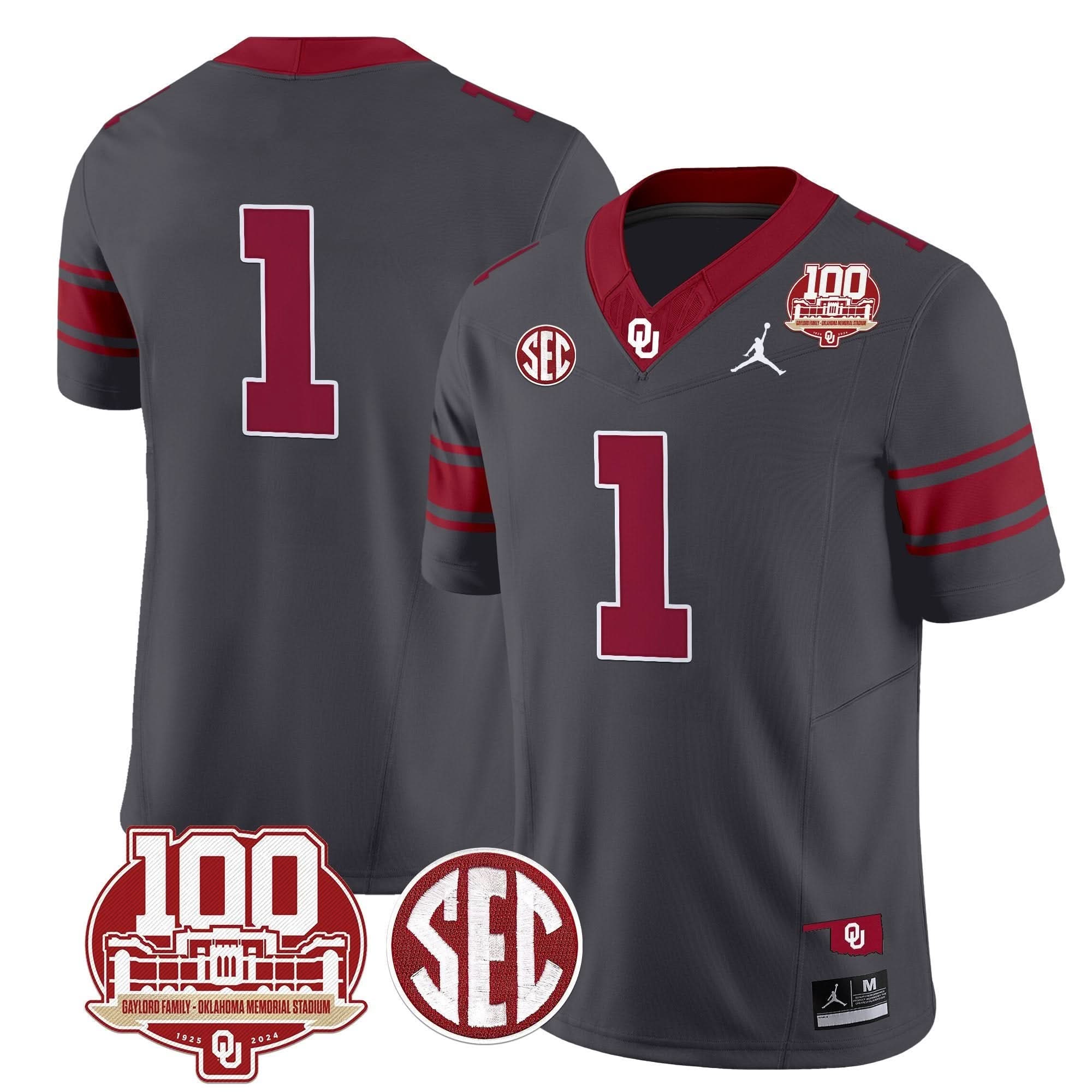 Oklahoma Sooners 100th Anniversary Patch Vapor Limited Jersey - All Stitched 6 Oklahoma Sooners 100th Anniversary Patch Vapor Limited Jersey - All Stitched - Image 6