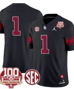 Oklahoma Sooners 100th Anniversary Patch Vapor Limited Jersey - All Stitched 62 1725613252338b1e1ae3