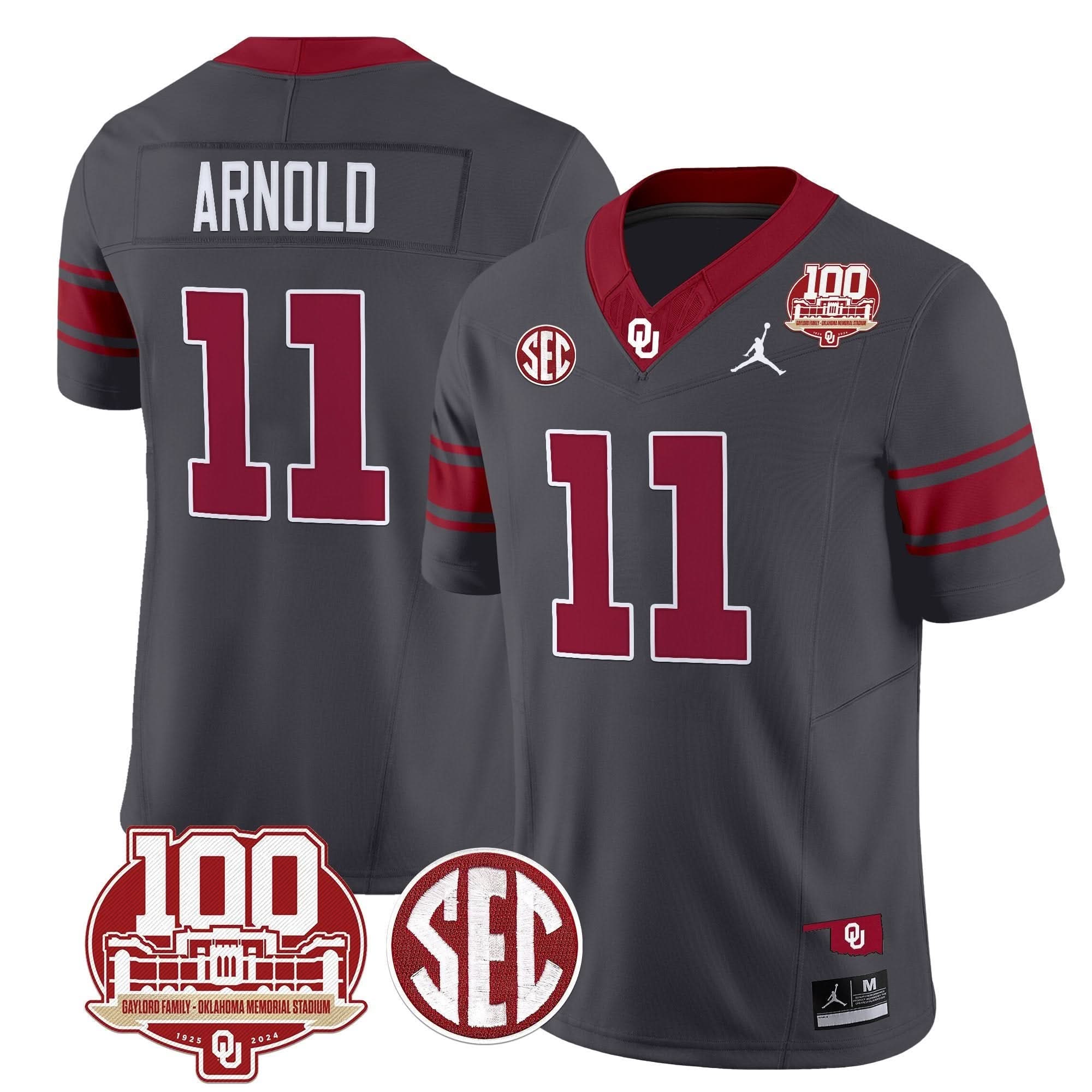 Oklahoma Sooners 100th Anniversary Patch Vapor Limited Jersey - All Stitched 41 Oklahoma Sooners 100th Anniversary Patch Vapor Limited Jersey - All Stitched - Image 41