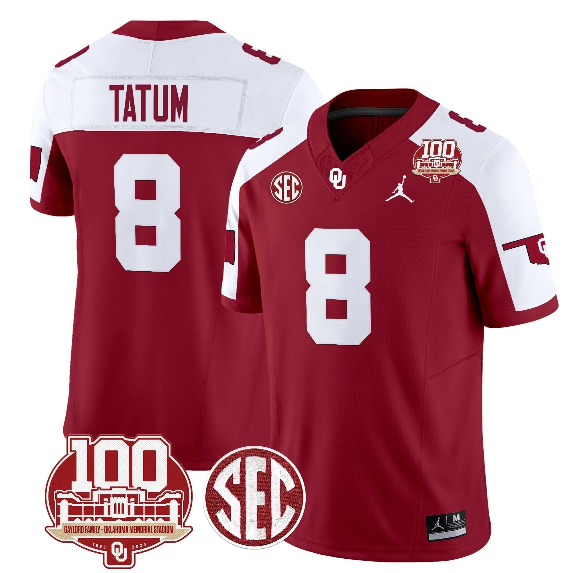 Oklahoma Sooners 100th Anniversary Patch Vapor Limited Jersey - All Stitched 25 Oklahoma Sooners 100th Anniversary Patch Vapor Limited Jersey - All Stitched - Image 25