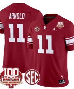 Oklahoma Sooners 100th Anniversary Patch Vapor Limited Jersey - All Stitched