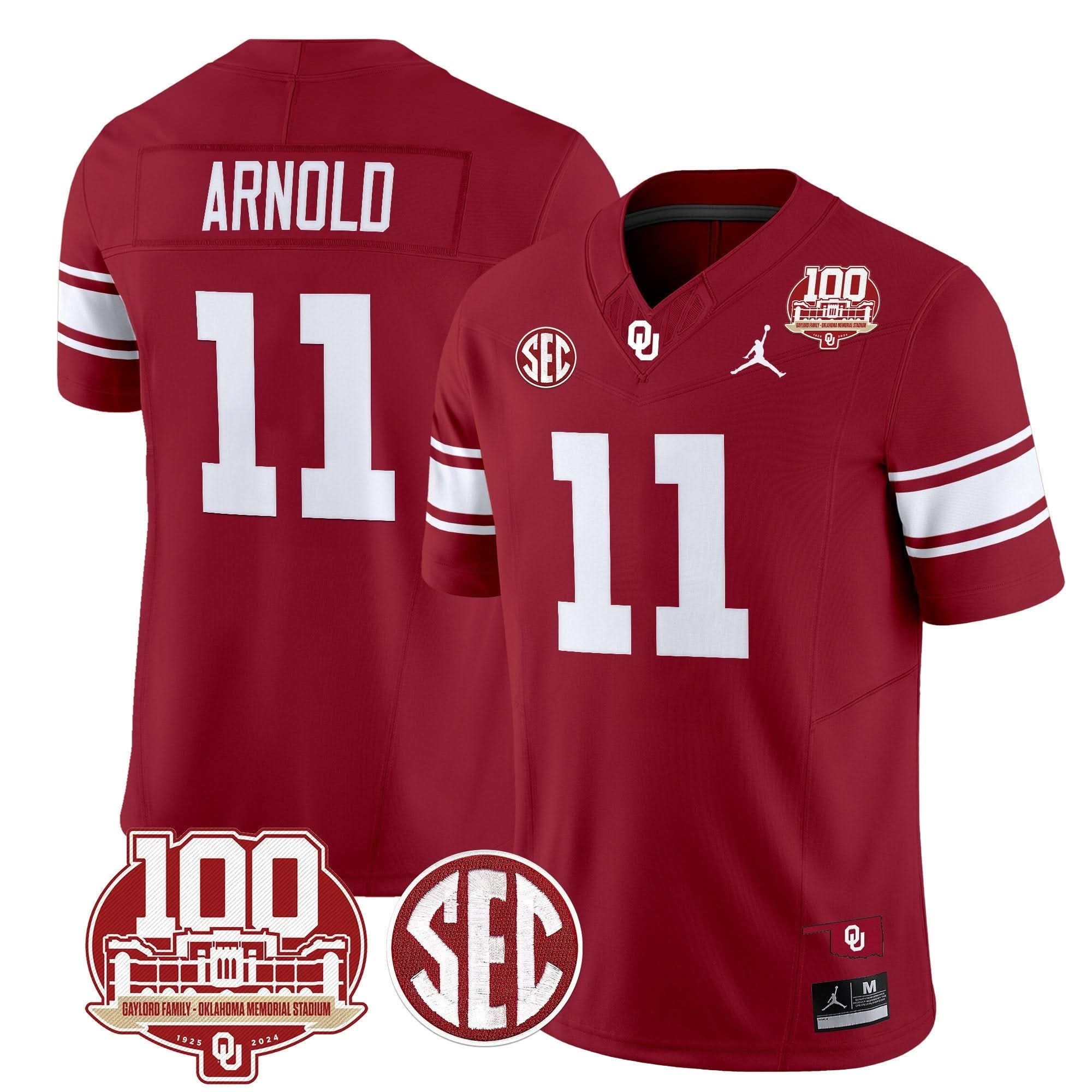 Oklahoma Sooners 100th Anniversary Patch Vapor Limited Jersey - All Stitched 1 Oklahoma Sooners 100th Anniversary Patch Vapor Limited Jersey - All Stitched
