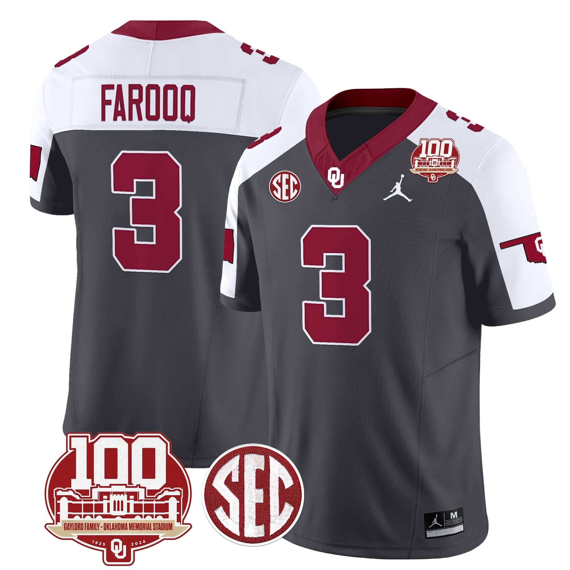 Oklahoma Sooners 100th Anniversary Patch Vapor Limited Jersey - All Stitched 33 Oklahoma Sooners 100th Anniversary Patch Vapor Limited Jersey - All Stitched - Image 33