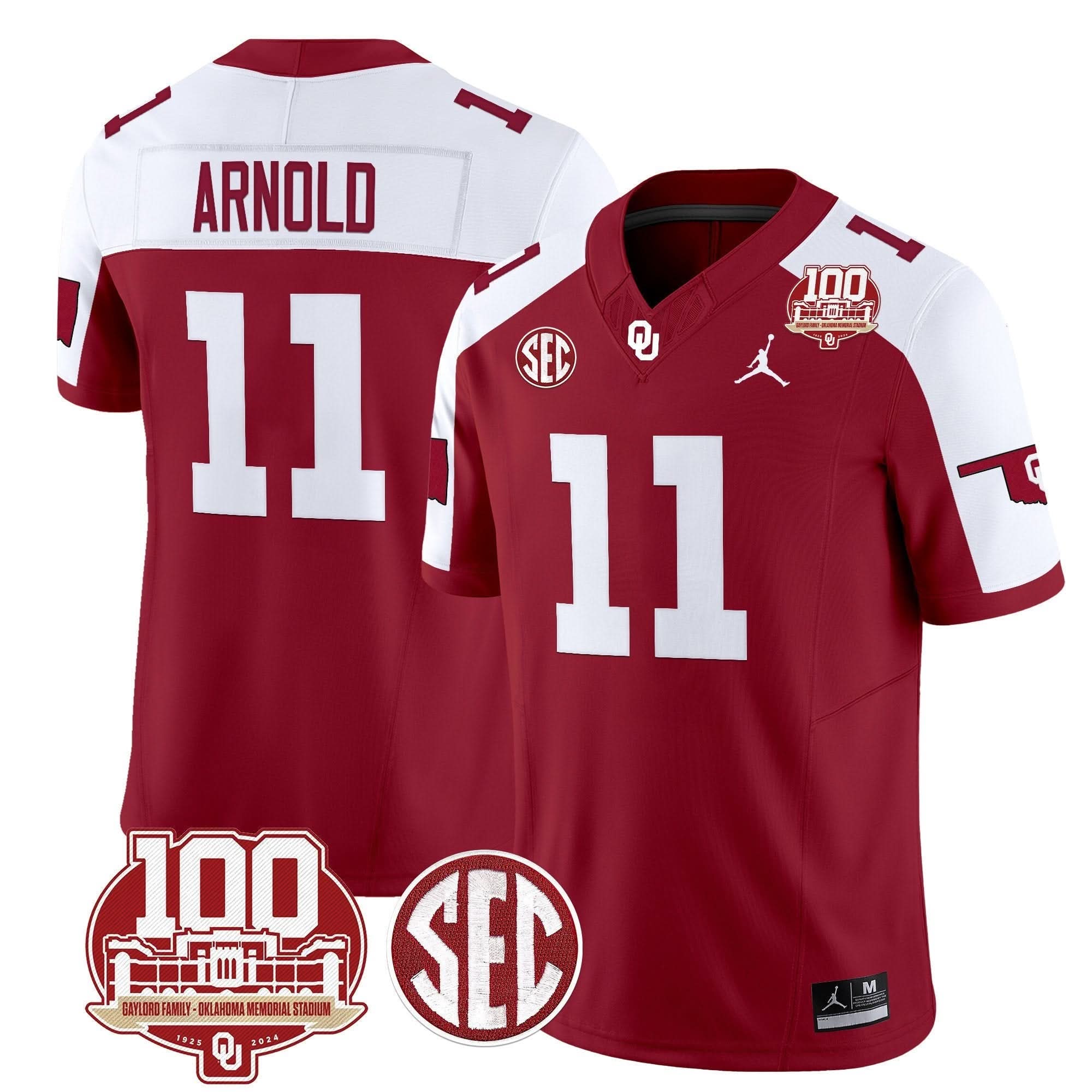 Oklahoma Sooners 100th Anniversary Patch Vapor Limited Jersey - All Stitched 22 Oklahoma Sooners 100th Anniversary Patch Vapor Limited Jersey - All Stitched - Image 22